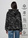 Женское худи / Черно-белый геометрический