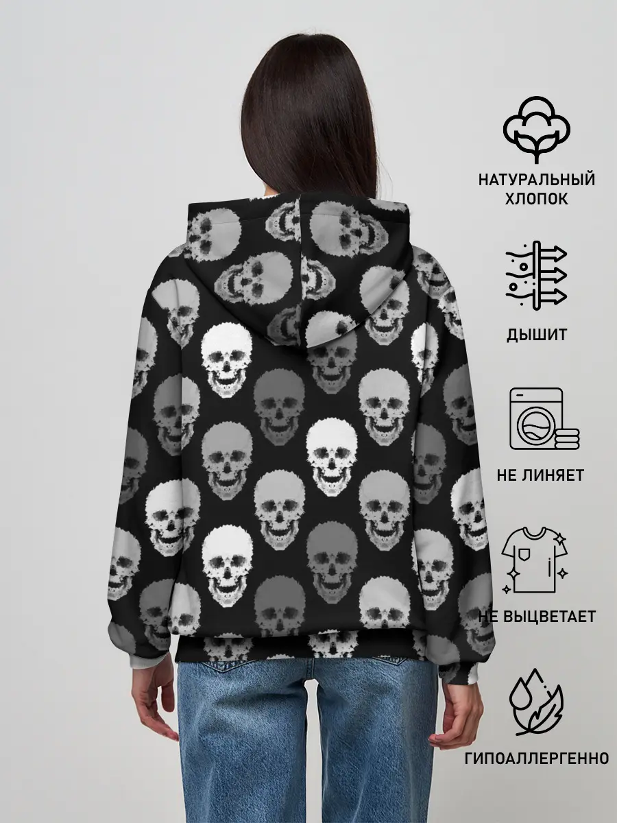 Женское худи / Черно-белый готический