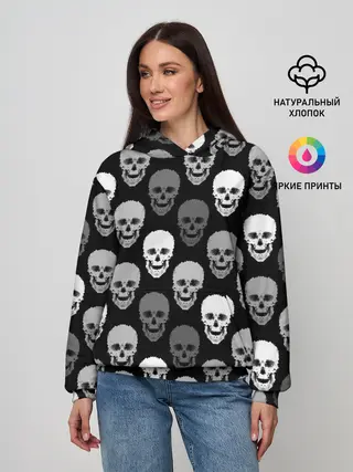 Женское худи / Черно-белый готический