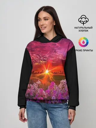 Женское худи / МАЛИНОВЫЙ ЗАКАТ