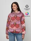 Женское худи / Розовый принт с бабочками