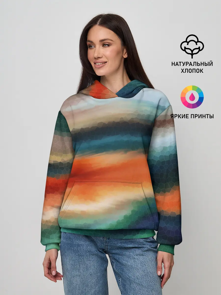 Женское худи / Мозаичный абстрактный узор