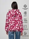 Женское худи / Бело-красный цветочный