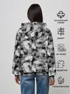 Женское худи / Черно-белый узор шишки