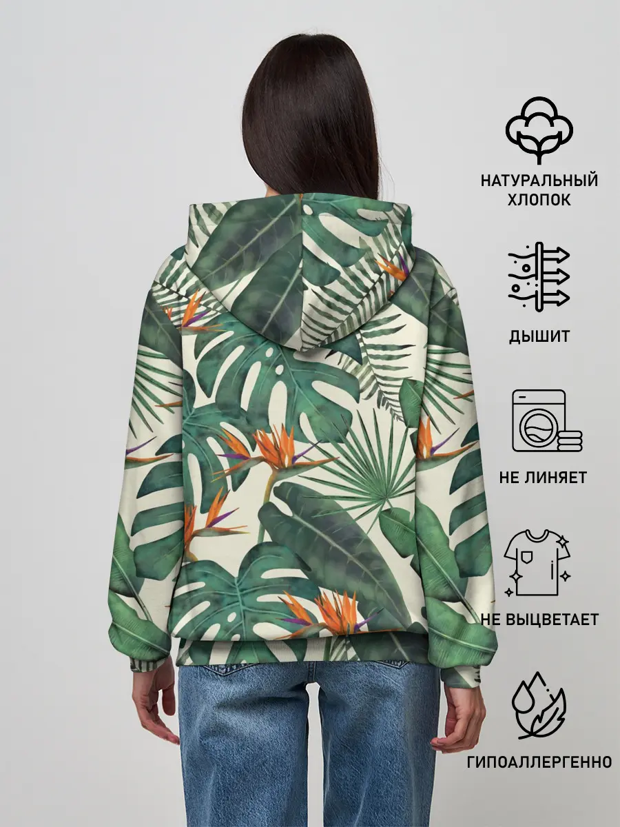Женское худи / Тропический паттерн