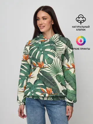 Женское худи / Тропический паттерн