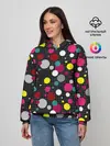 Женское худи / Разноцветный горох на черном