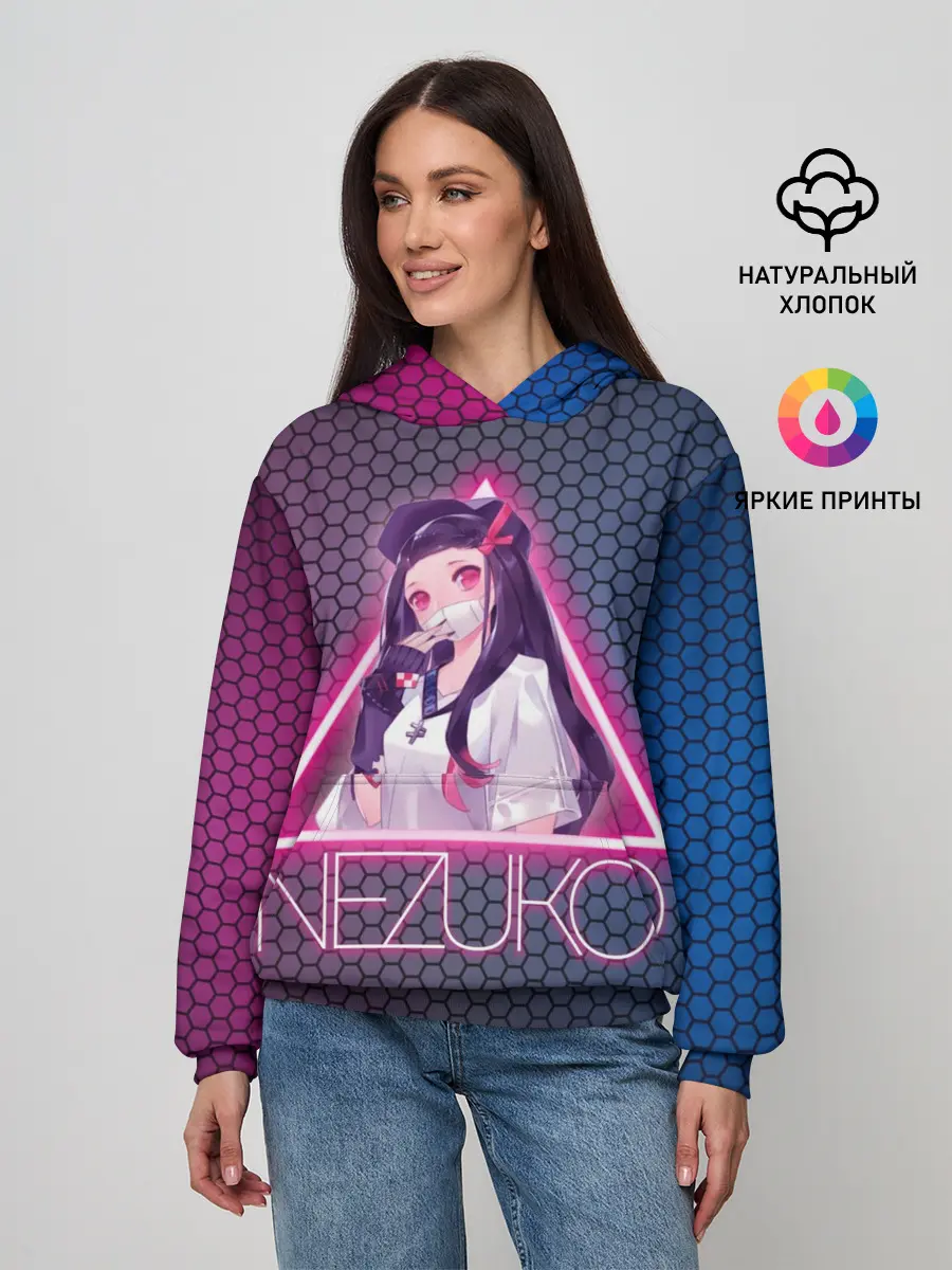 Женское худи / Незуко Камадо в треугольнике