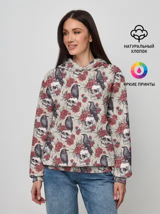 Женское худи / Skull raven