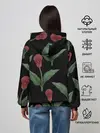 Женское худи / Красные каллы на черном