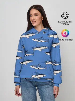 Женское худи / Акулы Паттерн