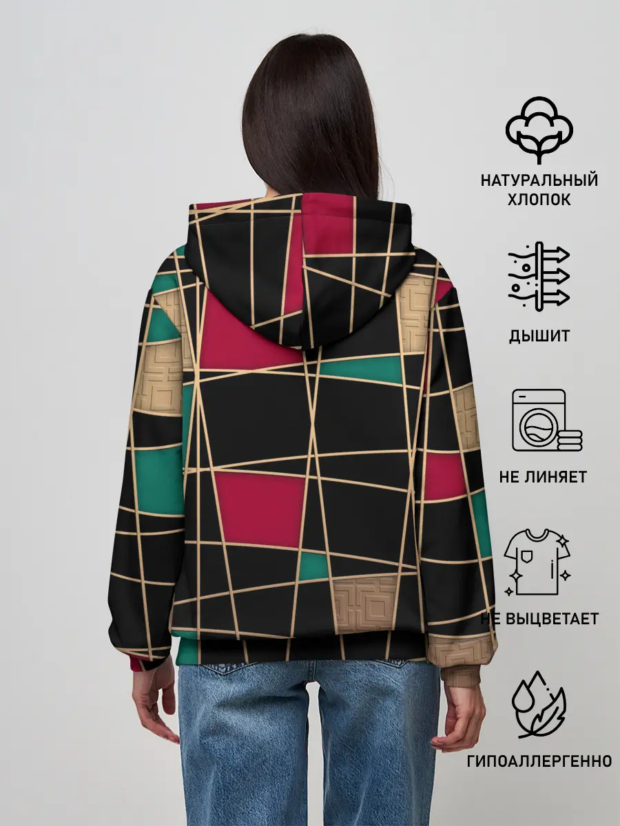 Женское худи / Модный абстрактный узор