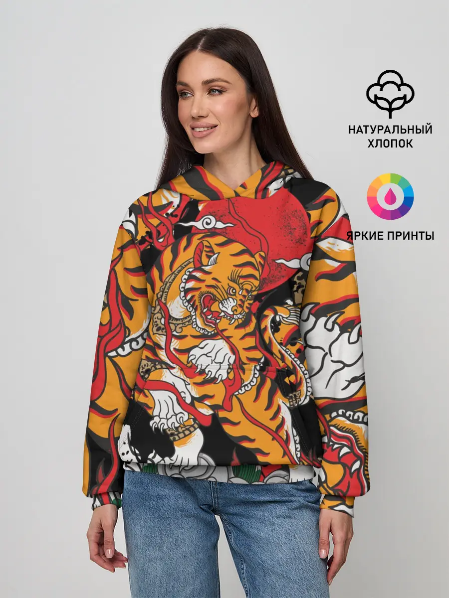 Женское худи / Самурайский тигр