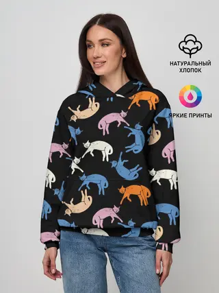 Женское худи / Британские кошки паттерн