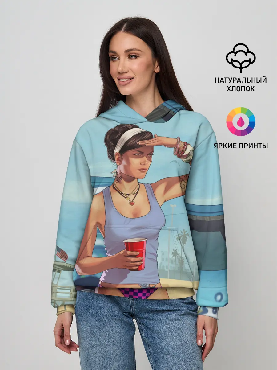 Женское худи / girl with coffee