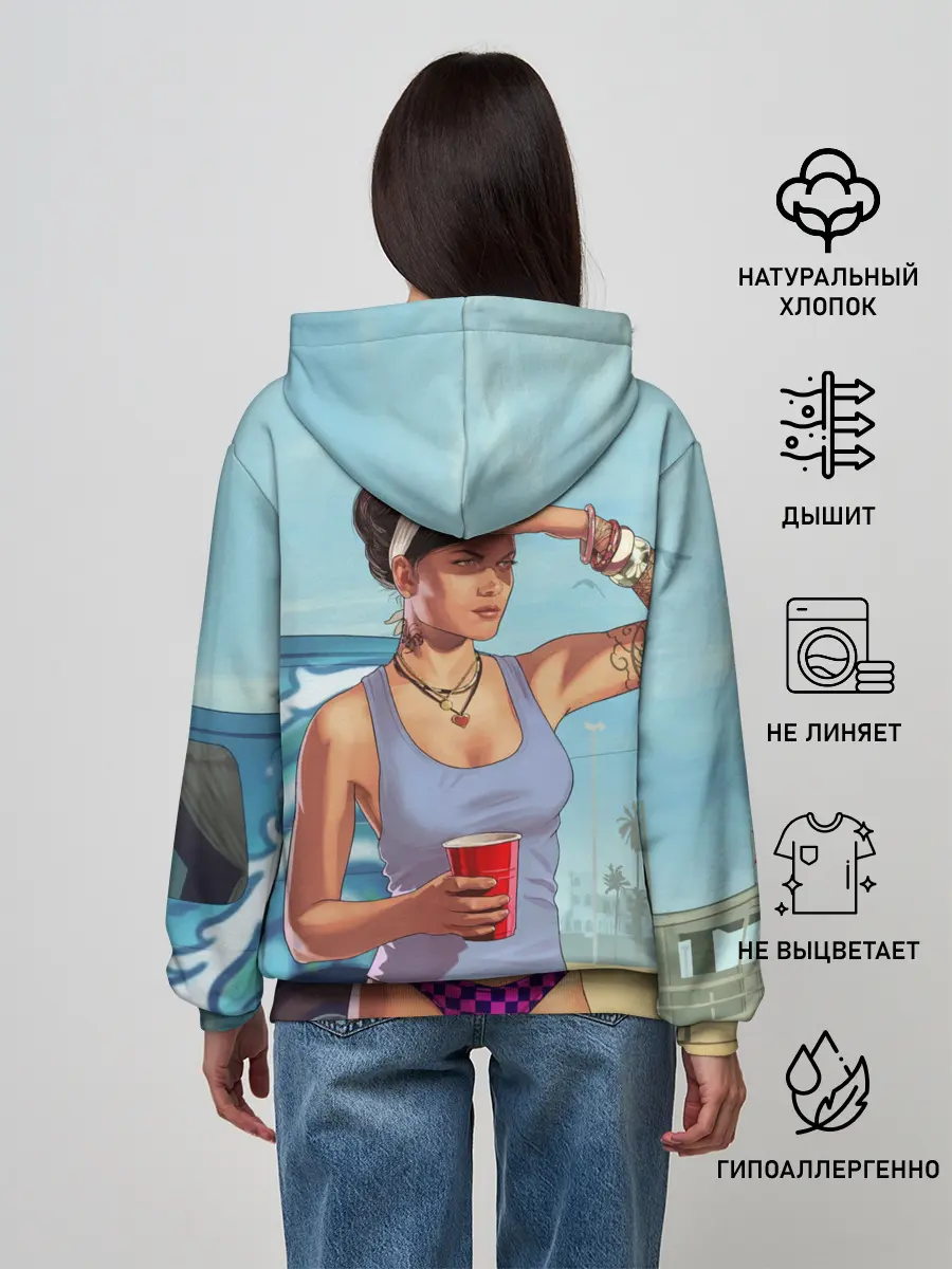 Женское худи / girl with coffee