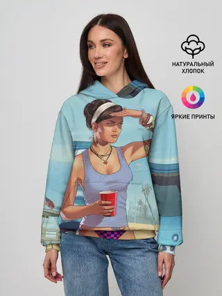 Женское худи / girl with coffee