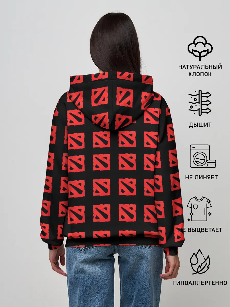 Женское худи / Сетка из эмблемы Dota 2