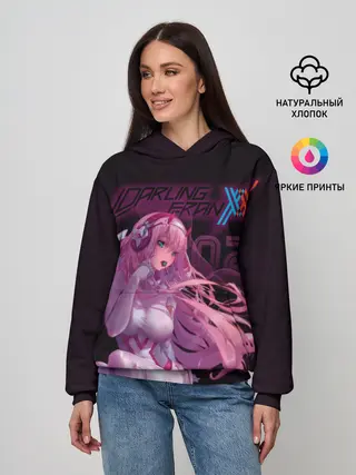 Женское худи / Zero Two в наушниках