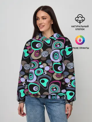 Женское худи / Абстрактный узор ретро