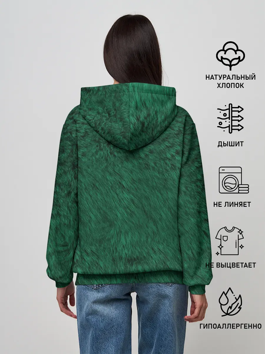 Женское худи / Изумрудный мех