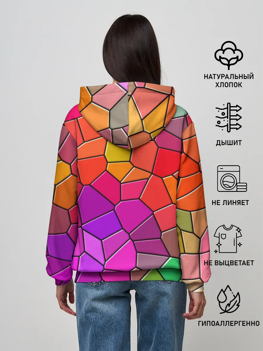 Женское худи / Мозаика цветная