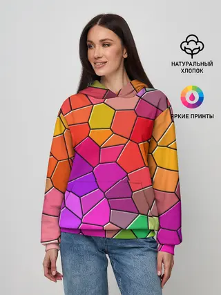 Женское худи / Мозаика цветная