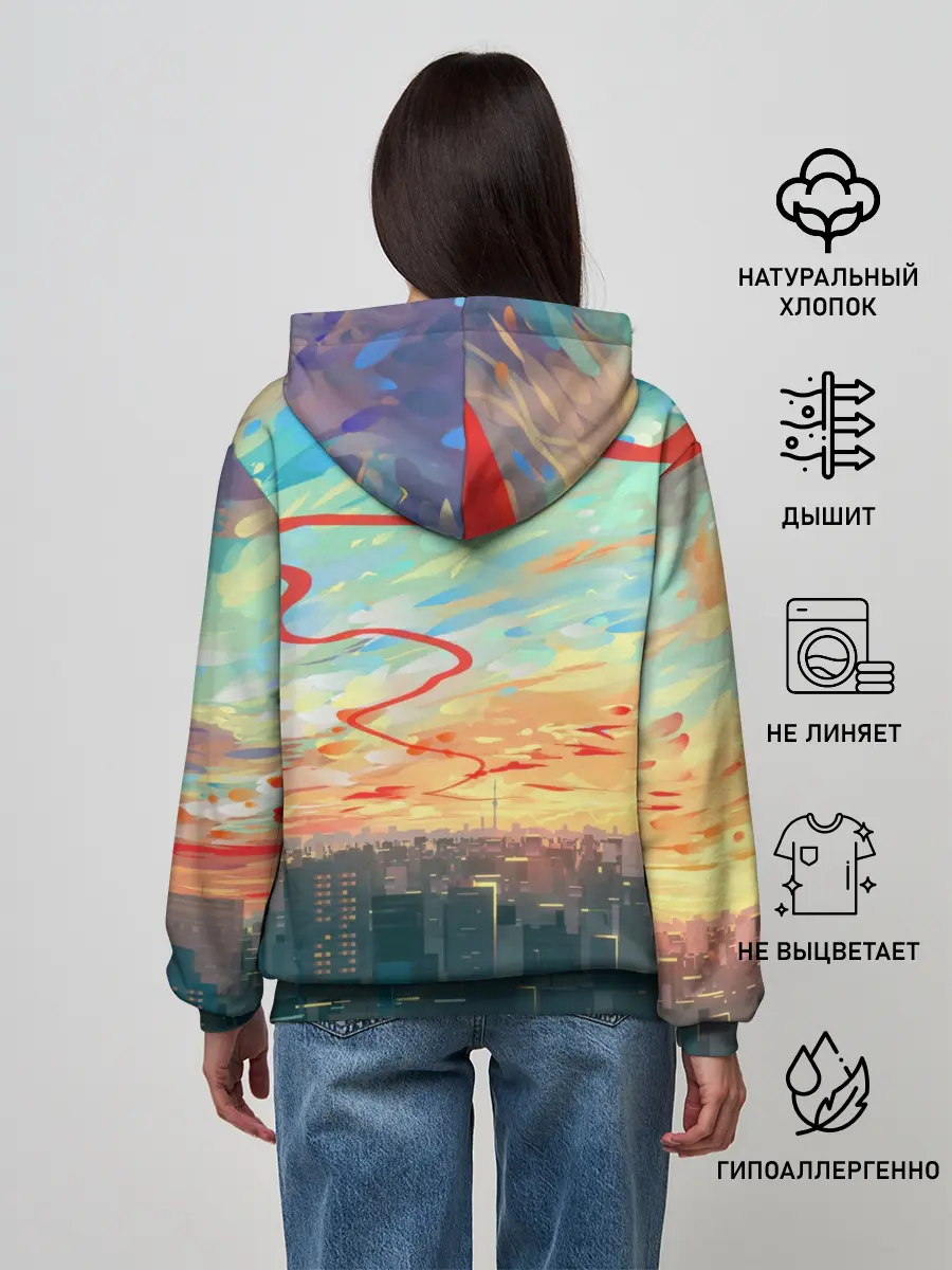 Женское худи / Токио красками