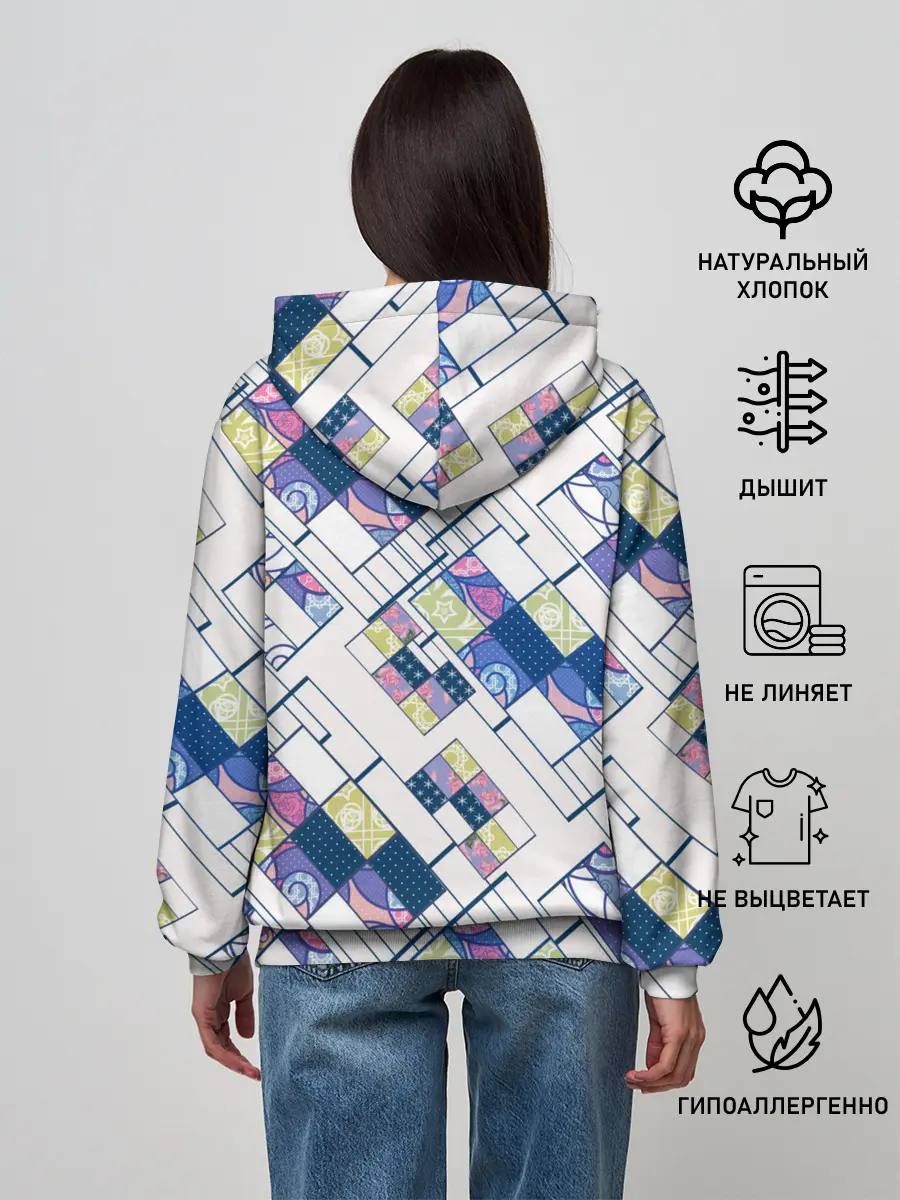 Женское худи / Этнический узор пэчворк