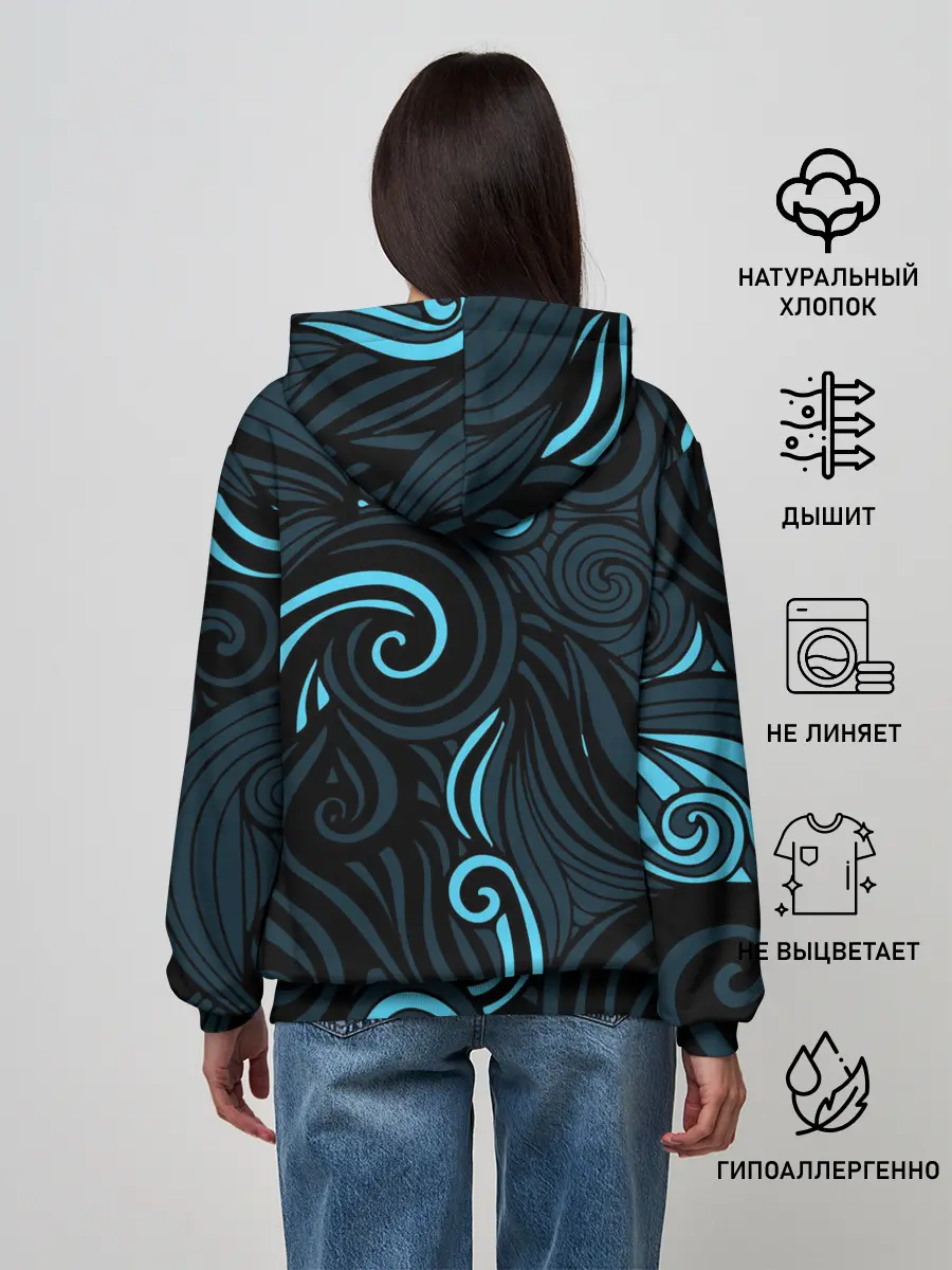 Женское худи / Лазурные листья