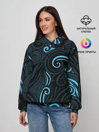 Женское худи / Лазурные листья