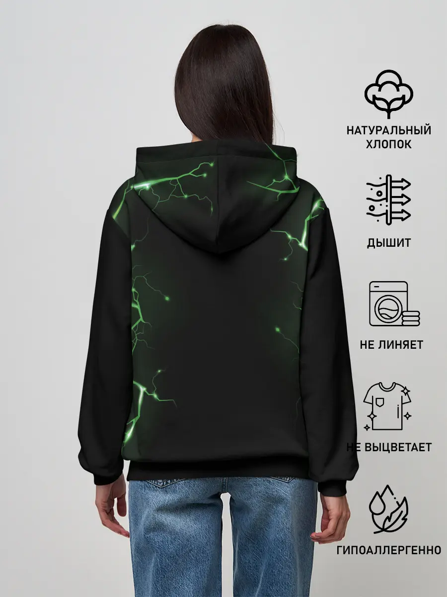 Женское худи / CREEPER 3D | MINECRAFT 3D