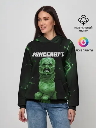 Женское худи / CREEPER 3D | MINECRAFT 3D