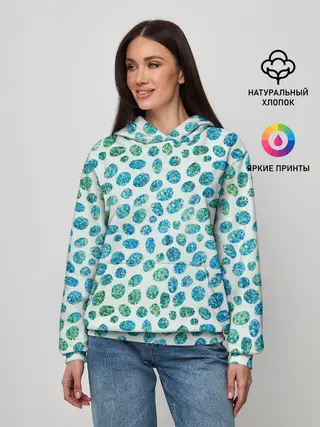 Женское худи / Драгоценные зеленые камешки