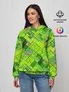 Женское худи / Ярко-зеленый абстрактный узор