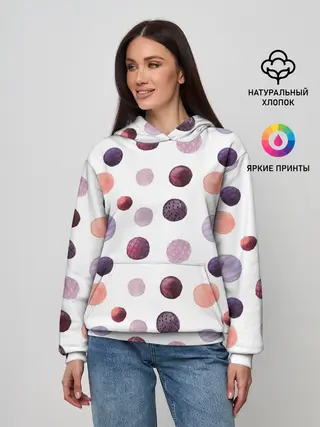 Женское худи / Акварельные сиреневые круги