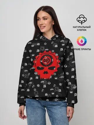 Женское худи / GEARS OF WAR | ПАТТЕРН | ШЕСТЕРЕНКИ