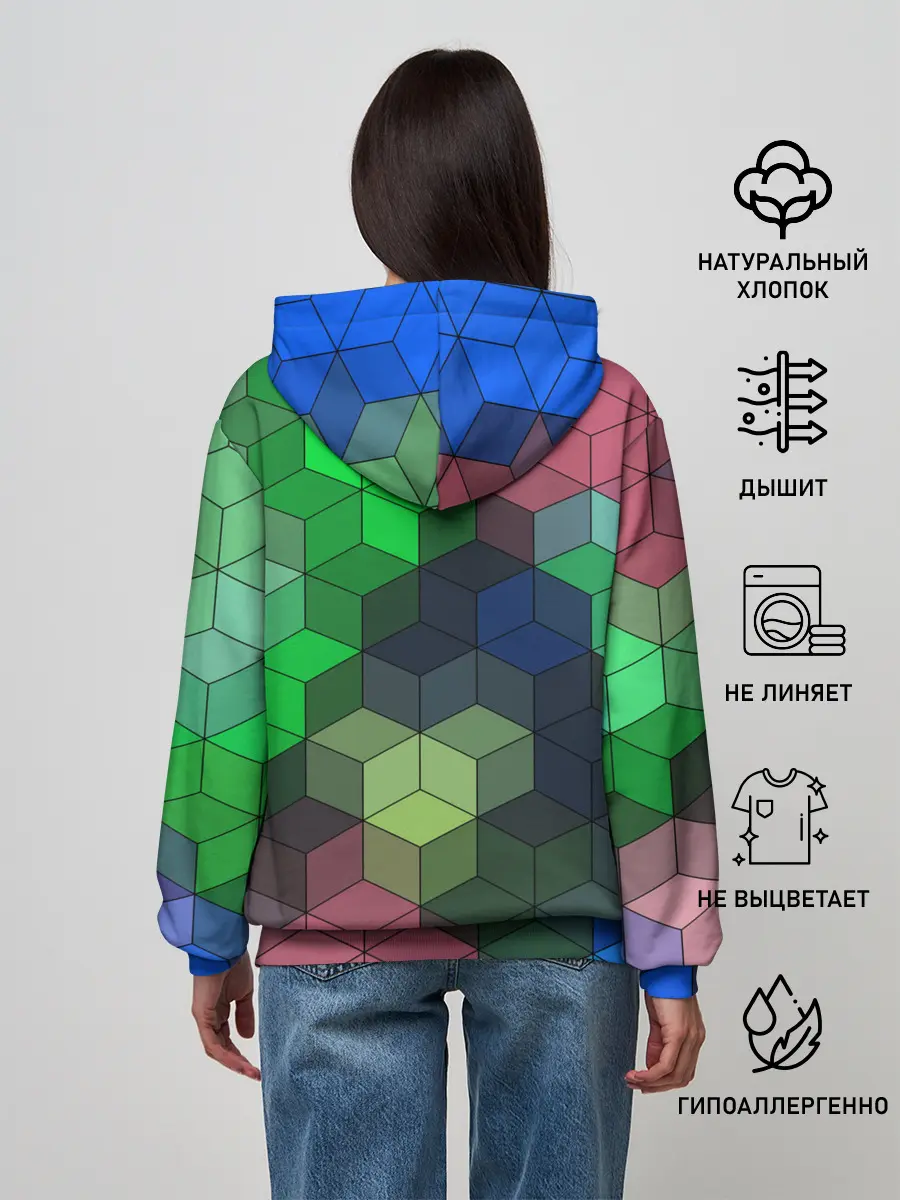 Женское худи / Разноцветный геометрический уз