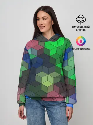 Женское худи / Разноцветный геометрический уз