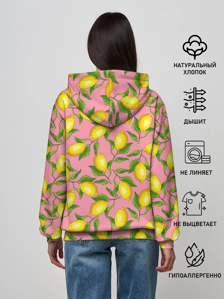 Женское худи / Лимоны паттерн