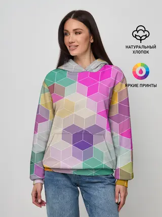 Женское худи / Абстрактный разноцветный узор