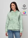 Женское худи / Зеленые листья на светло зеленом