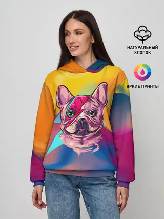 Женское худи / Собака с молнией