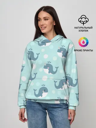 Женское худи / Единорогие киты