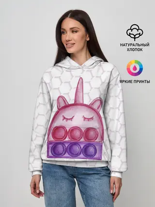 Женское худи / POP IT ЕДИНОРОГ | ПОП ИТ