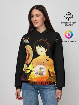 Женское худи / Силуэт Луффи One piece