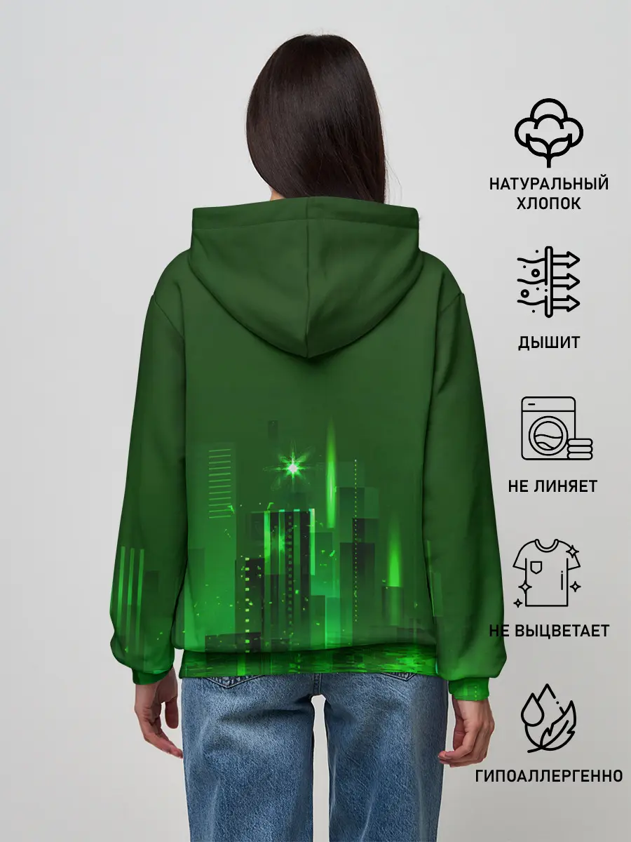 Женское худи / Зеленый город