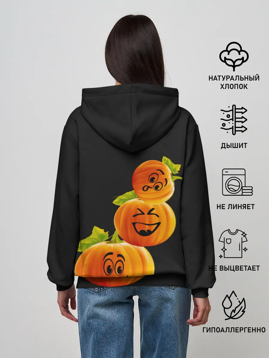 Женское худи / Хэллоуин смешные тыквы