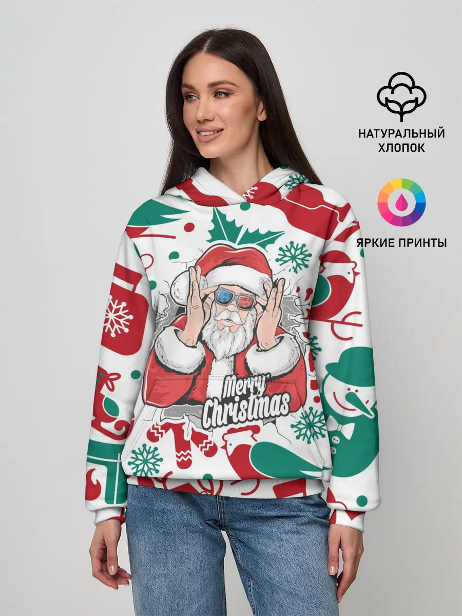 Женское худи / Merry Christmas3D