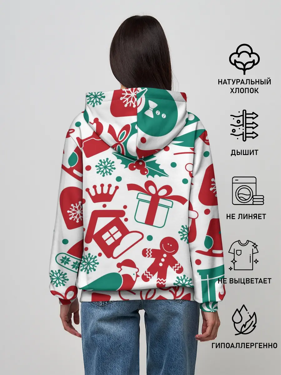 Женское худи / Merry Christmas3D